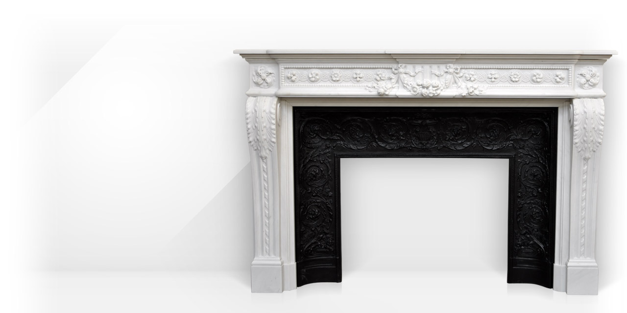 Maison & Maison, designers de cheminées en marbre, vous propose de personnaliser le modèle Arcadie. Juliette Récamier est une superbe cheminée en marbre sur mesure de style Louis XVI avec de fins ornements sculptés.