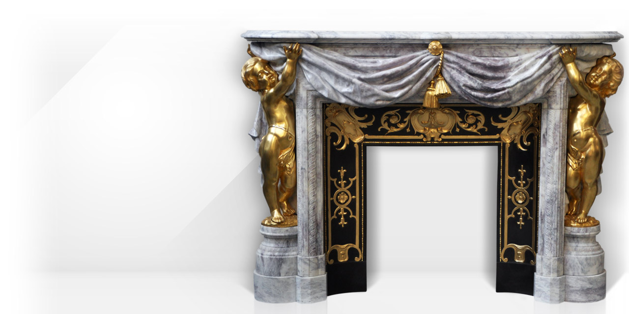Maison & Maison, designers de cheminées en marbre, vous propose de personnaliser le modèle Arcadie. Opéra est une exceptionnelle cheminée en marbre sur mesure de style Napoléon III à décor de putti en bronze doré en ronde-bosse. 