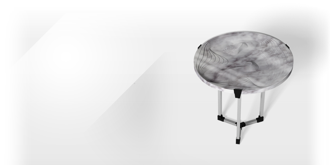 Maison & Maison, designer et créateur en marbre,  présente sa collection sur mesure de tables basses et d'appoint mélangeant marbre et impression 3D sur le thème « Topographie » : Nord

